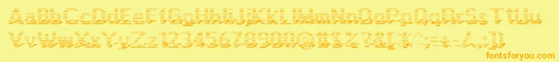 Display3Dotf Font – Orange Fonts on Yellow Background