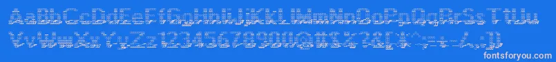 Display3Dotf Font – Pink Fonts on Blue Background