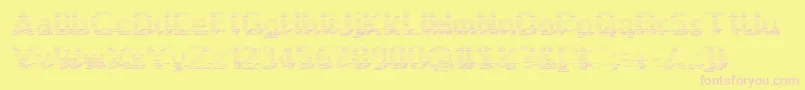 Display3Dotf Font – Pink Fonts on Yellow Background