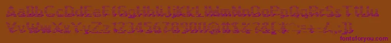 フォントDisplay3Dotf – 紫色のフォント、茶色の背景