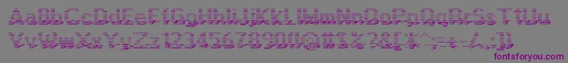 フォントDisplay3Dotf – 紫色のフォント、灰色の背景