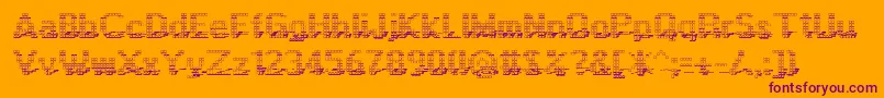 Display3Dotf-Schriftart – Violette Schriften auf orangefarbenem Hintergrund