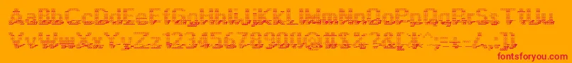 Display3Dotf Font – Red Fonts on Orange Background