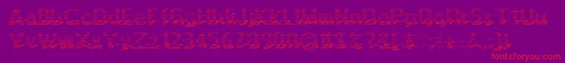 Display3Dotf Font – Red Fonts on Purple Background