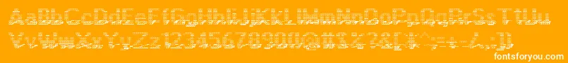 Display3Dotf-Schriftart – Weiße Schriften auf orangefarbenem Hintergrund