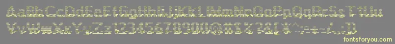 フォントDisplay3Dotf – 黄色のフォント、灰色の背景
