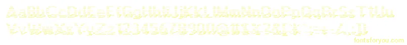 Czcionka Display3Dotf – żółte czcionki na białym tle