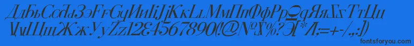 フォントCyberv2i – 黒い文字の青い背景