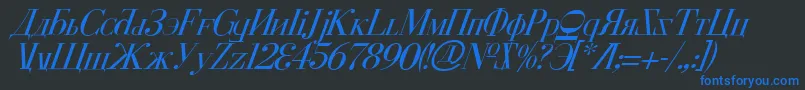 フォントCyberv2i – 黒い背景に青い文字