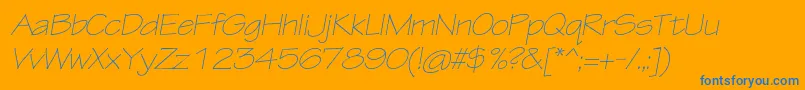 TektonproLightextobl-Schriftart – Blaue Schriften auf orangefarbenem Hintergrund