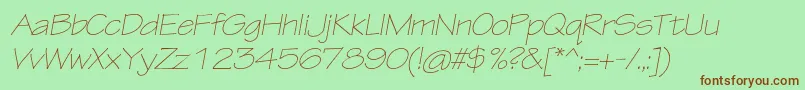 TektonproLightextobl Font – Brown Fonts on Green Background
