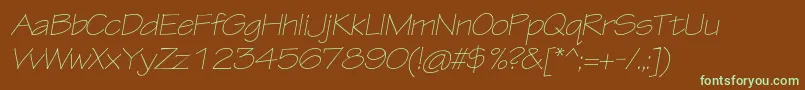 TektonproLightextobl Font – Green Fonts on Brown Background