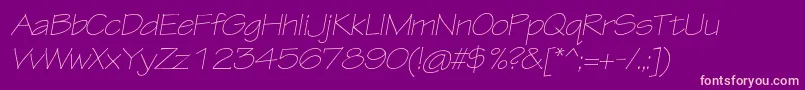 TektonproLightextobl Font – Pink Fonts on Purple Background