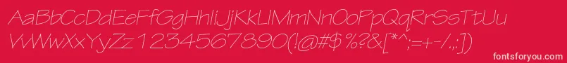 TektonproLightextobl Font – Pink Fonts on Red Background