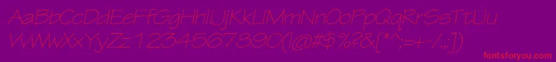 TektonproLightextobl-Schriftart – Rote Schriften auf violettem Hintergrund