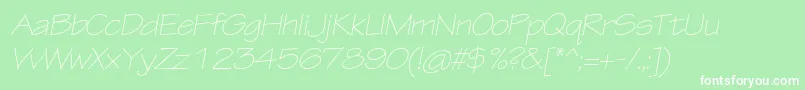 フォントTektonproLightextobl – 緑の背景に白い文字