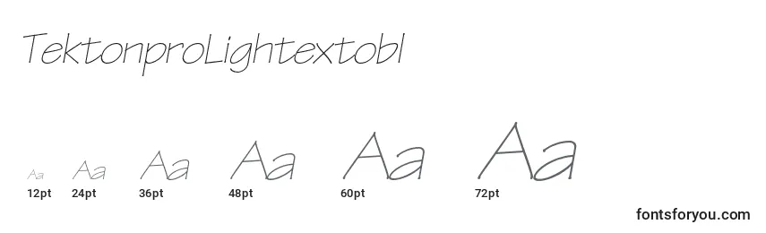 TektonproLightextobl Font Sizes