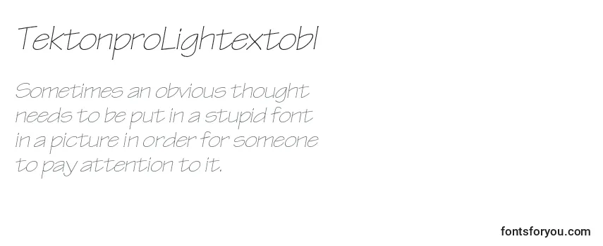 Review of the TektonproLightextobl Font