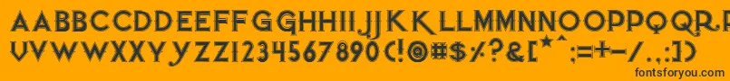 Quietthiefoutlinedwide Font – Black Fonts on Orange Background