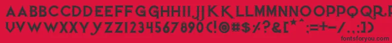 フォントQuietthiefoutlinedwide – 赤い背景に黒い文字