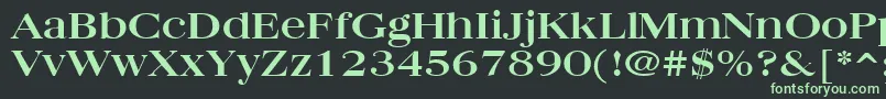 フォントQuantasBroadBold – 黒い背景に緑の文字