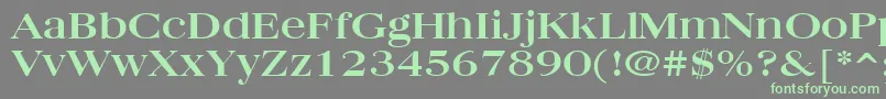 フォントQuantasBroadBold – 灰色の背景に緑のフォント
