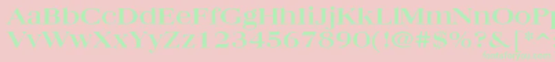 QuantasBroadBold Font – Green Fonts on Pink Background