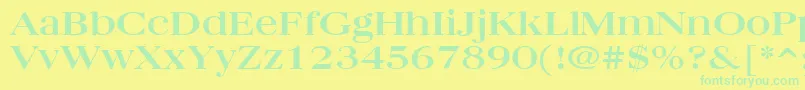 QuantasBroadBold Font – Green Fonts on Yellow Background