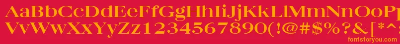 QuantasBroadBold Font – Orange Fonts on Red Background