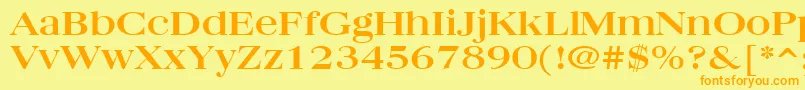 QuantasBroadBold Font – Orange Fonts on Yellow Background