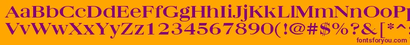 QuantasBroadBold Font – Purple Fonts on Orange Background