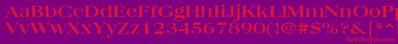 QuantasBroadBold Font – Red Fonts on Purple Background