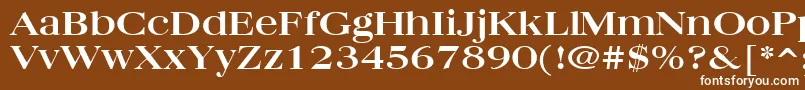 フォントQuantasBroadBold – 茶色の背景に白い文字