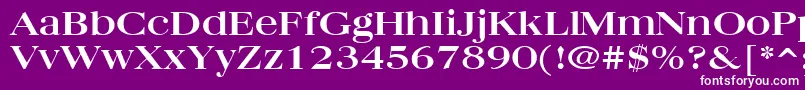 フォントQuantasBroadBold – 紫の背景に白い文字