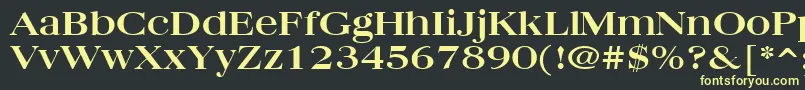 フォントQuantasBroadBold – 黒い背景に黄色の文字