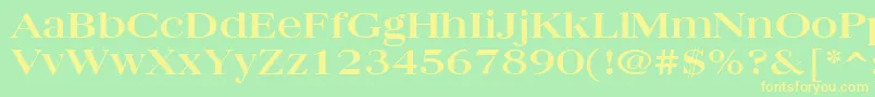 QuantasBroadBold Font – Yellow Fonts on Green Background