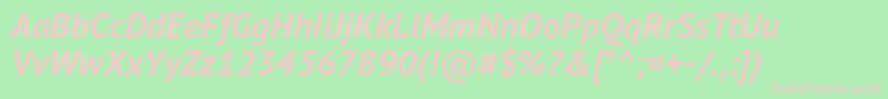 GeometriaBoldItalic Font – Pink Fonts on Green Background