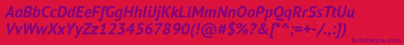 GeometriaBoldItalic Font – Purple Fonts on Red Background