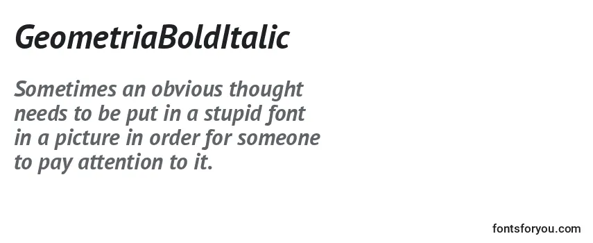 GeometriaBoldItalic Font