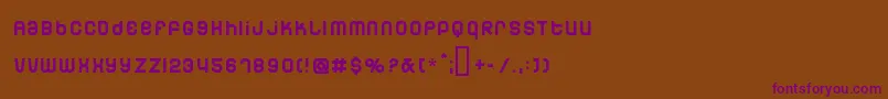 Czcionka Dunebug ffy – fioletowe czcionki na brązowym tle