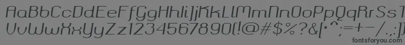 Czcionka Okolaks Regular Italic – czarne czcionki na szarym tle