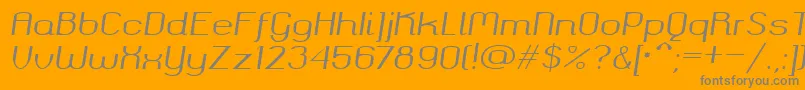 Fonte Okolaks Regular Italic – fontes cinzas em um fundo laranja