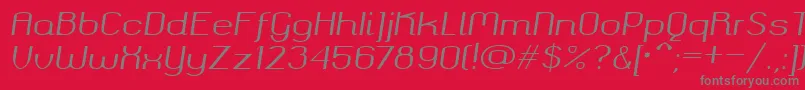 Okolaks Regular Italic-Schriftart – Graue Schriften auf rotem Hintergrund
