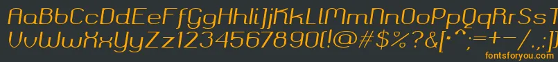 Police Okolaks Regular Italic – polices orange sur fond noir