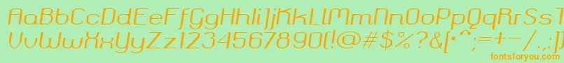 Okolaks Regular Italic Font – Orange Fonts on Green Background