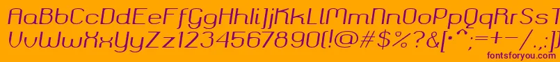 Okolaks Regular Italic Font – Purple Fonts on Orange Background