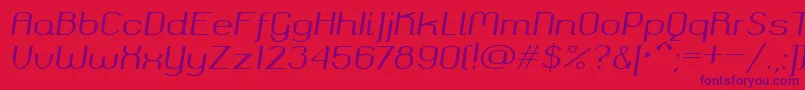 Шрифт Okolaks Regular Italic – фиолетовые шрифты на красном фоне