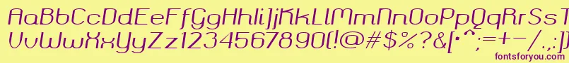 fuente Okolaks Regular Italic – Fuentes Moradas Sobre Fondo Amarillo