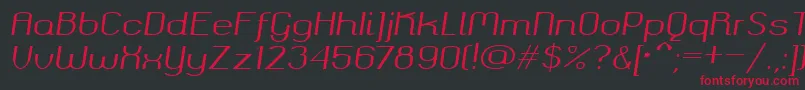 Okolaks Regular Italic Font – Red Fonts on Black Background