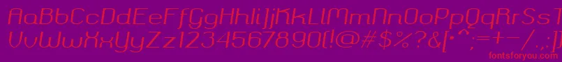 Шрифт Okolaks Regular Italic – красные шрифты на фиолетовом фоне